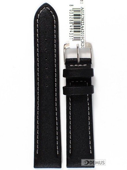 Pasek do zegarka gumowy - Morellato U3822A42019 20 mm czarny