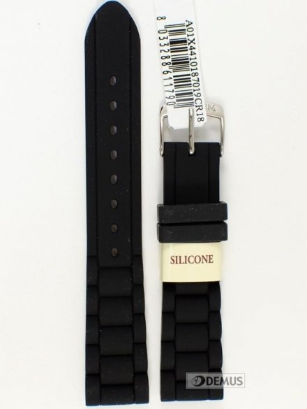 Pasek do zegarka silikonowy - Morellato X4411187019 18mm czarny